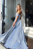 A-line Prom Dresses With Slit Sparkly Sweetheart Evening Gowns PSK306 - Pgmdress