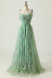 A-line Sweetheart Grey Blue Embroidery Long Prom Formal Dress PSK330 - Pgmdress