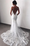 Wedding Dresses Lace Mermaid  Sexy Spaghetti Straps Bride Dress  WD597