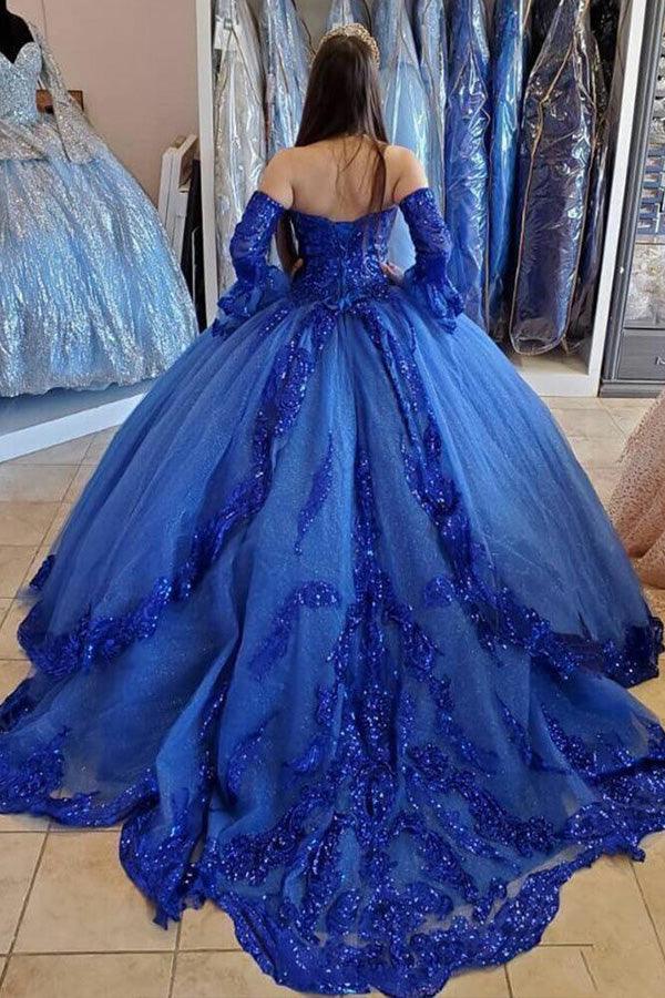 Ball Gown Detachable Long Sleeves Quinceanera Dresses Wedding Dresses PSK308 - Pgmdress