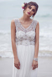 Beach Wedding Dresses A-line V-neck Short Train Sexy Bridal Gown WD526