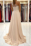 Champagne Chiffon One Shoulder Lace Long Prom Dress Formal Dress PSK257 - Pgmdress