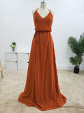 Charming Spaghetti Straps A-line Bridesmaid Dresses With Slit BD083 - Pgmdress