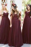 Burgundy Bridesmaid Dresses Long Bridesmaid Dresses  BD087- Pgmdress