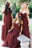 Burgundy Bridesmaid Dresses Long Bridesmaid Dresses  BD087- Pgmdress