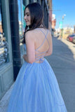 Chic A-line Spaghetti Straps Long Prom Dresses Evening Dress PSK221 - Pgmdress