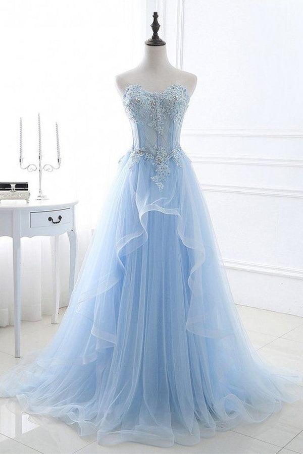 Chic Prom Dresses Sweetheart A-line Floor-length Prom Dress PSK389 - Pgmdress