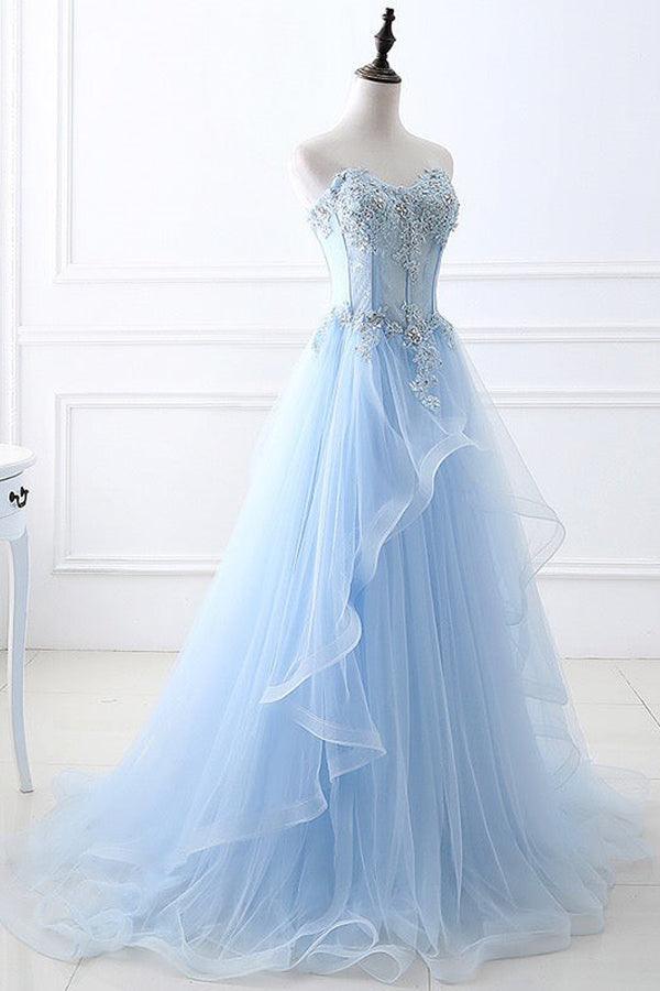Chic Prom Dresses Sweetheart A-line Floor-length Prom Dress PSK389 - Pgmdress