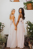 Chiffon Spaghetti Straps Neckline A-line Bridesmaid Dresses BD093 - Pgmdress