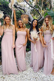 Chiffon Spaghetti Straps Neckline A-line Bridesmaid Dresses BD093 - Pgmdress