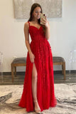 Elegant A Line Sweetheart Neck Tulle Lace Off Shoulder Long Prom Dress PSK423 - Pgmdress