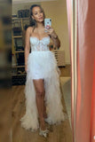 Elegant Rust Tiered Ruffles Tulle Prom Dress Evening Dress PSK313 - Pgmdress