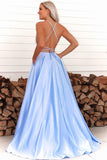 High Slit Spaghetti straps Royal Blue Long Prom/Evening Dresses PG750 - Pgmdress