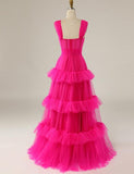 Hot Pink Sweetheart Multi Layers Tulle Prom Dresses Formal Dresses PSK310 - Pgmdress