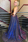 Hot Selling Backless Navy Blue Long Prom Dresses Formal Dresses PSK281 - Pgmdress