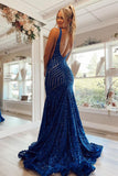 Mermaid Royal Blue V-Neck Long Prom Dress Party Dress PSK345 - Pgmdress