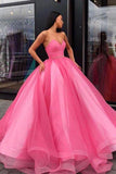 Organza Ball Gowns Prom Dresses Sweetheart Evening Dresses PG709 - Pgmdress