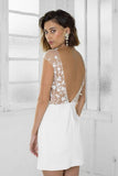 Perfect White Short Bridal Party Dress Lace Homecoming Dress PD456 - Pgmdress