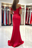 Red Off the Shoulder Mermaid Long Prom Dress Formal Dress PSK300 - Pgmdress