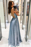 Sexy Deep V-neck Backless Prom Dresses Sparkle Long Prom Dresses PG990 - Pgmdress