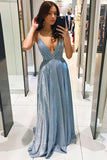 Sexy Deep V-neck Backless Prom Dresses Sparkle Long Prom Dresses PG990 - Pgmdress