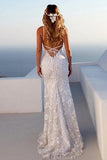 Straps Mermaid Prom Dress V Neck Formal Party Dress with Appliques PSK089 - Pgmdress