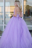 Sweetheart Ball Gown Prom Dresses Lilac Tulle Formal Dress PSK353 - Pgmdress
