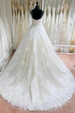 Tulle Lace Spaghetti Straps Appliqued Ball Gown Wedding Dresses WD558 - Pgmdress