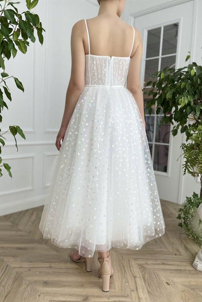Tulle Sweetheart Straps Short Prom Dress Tea Length Homecoming Dresses PD447 - Pgmdress