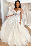 Wedding Gowns Sweetheart Neck Boho 3D Lace Wedding Dresses WD602 - Pgmdress