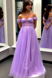 Yellow Off-the-Shoulder Bustier A-Line Tulle Prom Dress Formal Dress PSK376 - Pgmdress