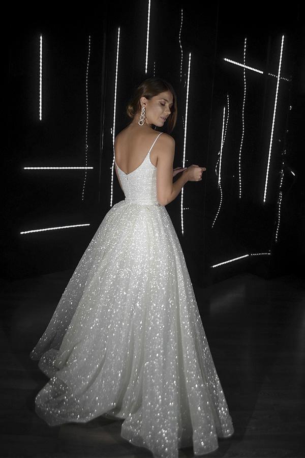 Long Sleeve Ivory Tulle See Through Backless Wedding Dresses – Pgmdress