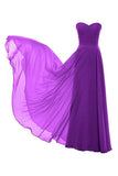 A-line Chiffon Bridesmaid Dress Floor Length Prom Evening Gown BD004 - Pgmdress