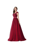 A-line Chiffon Lace Evening Gowns Prom Dresses Bridesmaid Dresses PG274 - Pgmdress