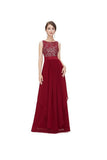 A-line Chiffon Round Neck Evening Dress Party Dress Prom Dress PG269