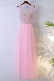 A-line Cute Pink Sleeveless Prom Dress With Bling Sequins PG629