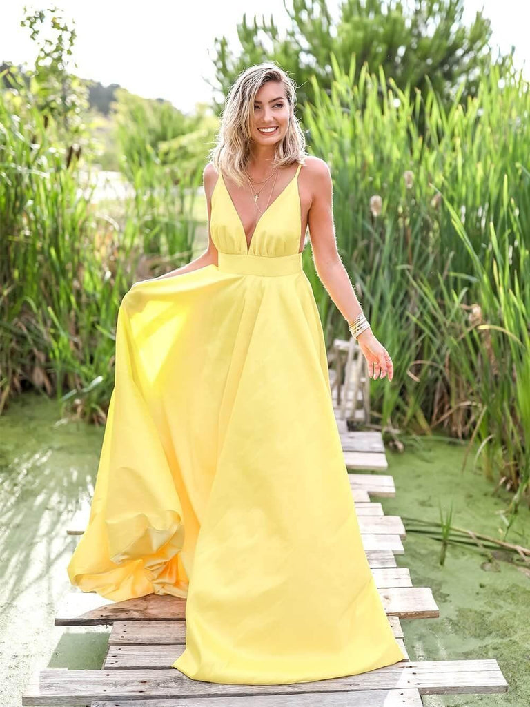 long yellow backless dress Lace Open Back Maxi Dress in Yellow