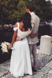 A-line Elegant Chiffon Ivory Beach Wedding Dress Bridal Gown WD414 - Pgmdress