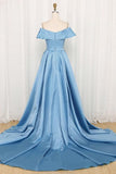 A-line Glamorous Off-the-Shoulder Long Evening Dress With Slit PG416 - Pgmdress