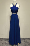 A-line Halter Crystal Floor-Length Evening/Prom Dress PG383 - Pgmdress