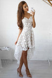 A-line High Low Straps Simple White Lace Homecoming/Party Dresses PD022 - Pgmdress