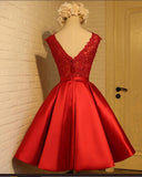 A-line Homecoming Dress Chic Red Short Prom Dress Party Dress PD388 - Pgmdress