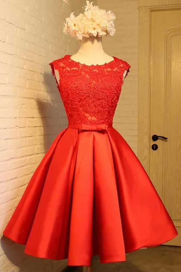A-line Homecoming Dress Chic Red Short Prom Dress Party Dress PD388 - Pgmdress