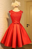 A-Linie-Heimkehrkleid, schickes rotes kurzes Ballkleid, Partykleid PD388