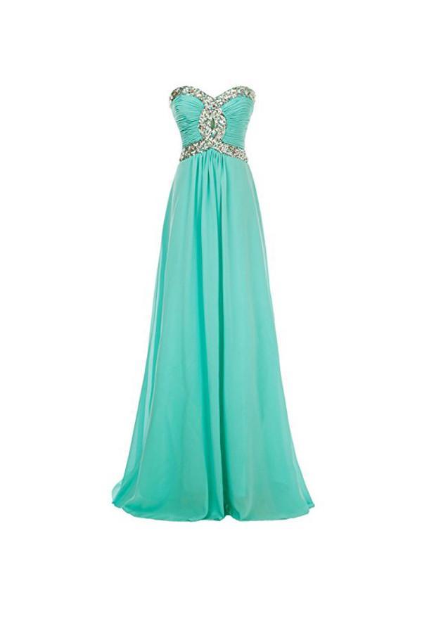 A-line Long Chiffon Prom Dress Evening Gown Crystal Beaded PG250 - Pgmdress