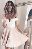 A-Line Off-the-Shoulder Short Prom Homecoming Party Dress  PD036