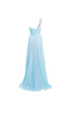 A line One Shoulder Long Bridesmaid Prom Dresses PG266 - Pgmdress