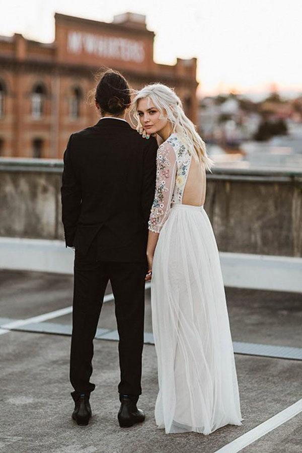 Spaghetti Straps Sweetheart A-line Cheap Wedding Dresses Online, WD341