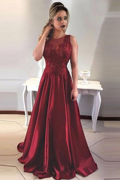 Elegant Formal Dress Red Lace Sleeve Prom Dress Two Piece Round Neck Tiered  Pink Open Back