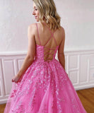 A-line Round Neck Tulle Lace Prom Dresses Formal Dresses PSK032 - Pgmdress